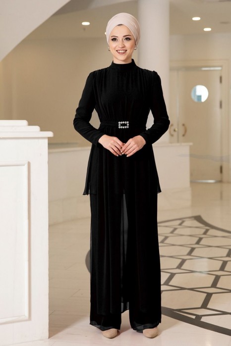 BLACK TUNIC AND PANT SUIT